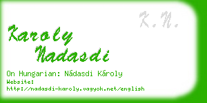 karoly nadasdi business card