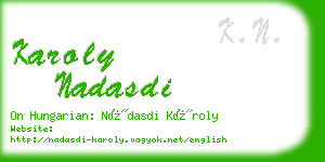 karoly nadasdi business card